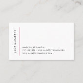 Modern Minimal Business Cards | Magenta 名刺 (正面)