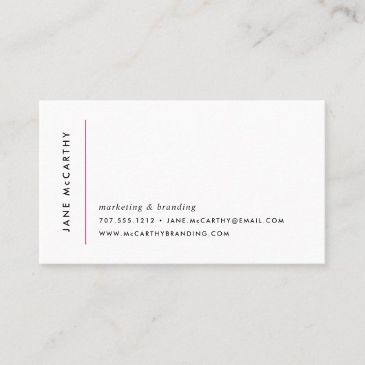 Modern Minimal Business Cards | Magenta 名刺 (正面)