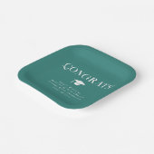 Modern Minimal Chic Graduation Party Teal ペーパープレート (傾斜あり)