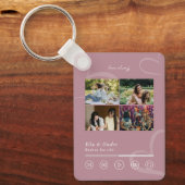 Modern Minimal Chic Music Player Photo Galentines キーホルダー (正面)