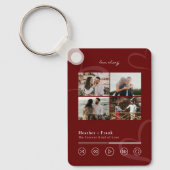 Modern Minimal Chic Music Player Photo Valentine's キーホルダー (正面)