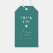 Modern Minimal Chic Script Graduation Party Teal ギフトタグ (裏面)
