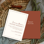 Modern Minimal Chic Terracotta Border Wedding  招待状