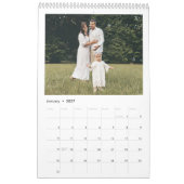 Modern Minimal Chic Typography Custom Family Photo カレンダー (1月 2027)