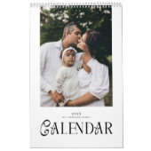 Modern Minimal Chic Typography Custom Family Photo カレンダー (カバー)