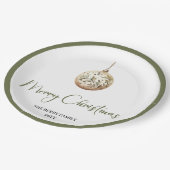Modern Minimal Christmas Custom Family Paper Plate ペーパープレート (アングル)