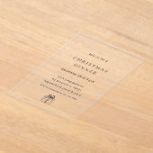 Modern Minimal Christmas Dinner アクリル招待状 (レイダウン)