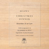 Modern Minimal Christmas Dinner アクリル招待状 (正面)