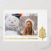 modern minimal Christmas foil funny dog pet