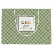 Modern Minimal Christmas Gift Bag Soft Neutral Ton ラージペーパーバッグ (正面)