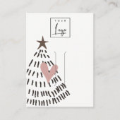 Modern Minimal Christmas Tree Heart Hairpin Logo 名刺 (正面)