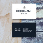 Modern Minimal Church Pastor Three Cross  名刺