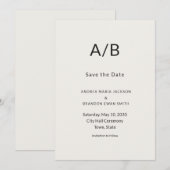 Modern Minimal City Hall Save the Date Card (正面/裏面)