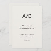 Modern Minimal City Hall Wedding サンキューカード (正面/裏面)