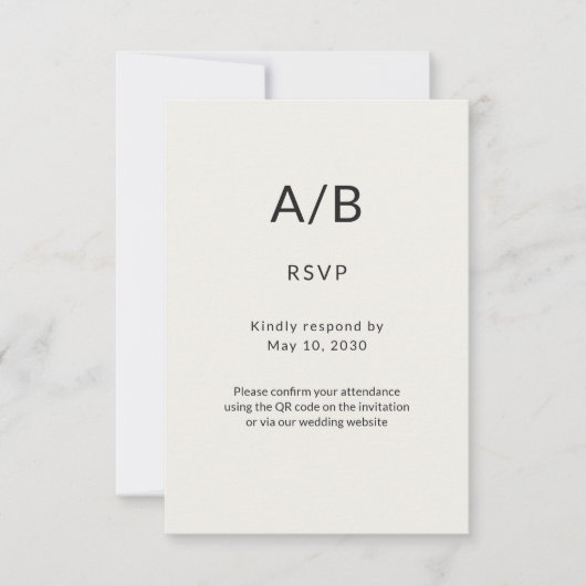 Modern Minimal City Hall Wedding RSVP Card (正面)