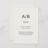 Modern Minimal City Hall Wedding RSVP Card (正面/裏面)