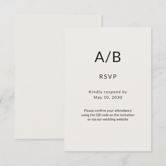 Modern Minimal City Hall Wedding RSVP Card (正面/裏面)