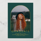 Modern Minimal Classic Graduation Announcement 箔シーズンカード (正面)
