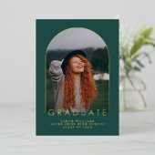 Modern Minimal Classic Graduation Announcement 箔シーズンカード (立ち正面)