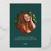 Modern Minimal Classic Graduation Announcement 箔シーズンカード (裏面)