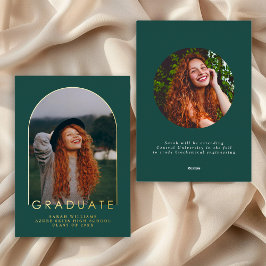 Modern Minimal Classic Graduation Announcement 箔シーズンカード