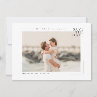 Modern Minimal Coastal Photo Wedding Save the Date セーブザデート