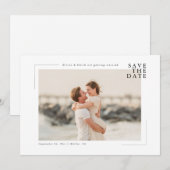 Modern Minimal Coastal Photo Wedding Save the Date セーブザデート (正面/裏面)
