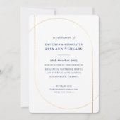 MODERN MINIMAL corporate event gold white navy 招待状 (正面)