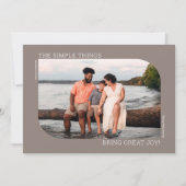 Modern Minimal Curved Frame 1 Photo Christmas シーズンカード (正面)