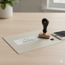 Modern Minimal Custom Address Wood Stamp Design ラバースタンプ