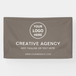 Modern Minimal Custom Logo Taupe Business Branding 横断幕