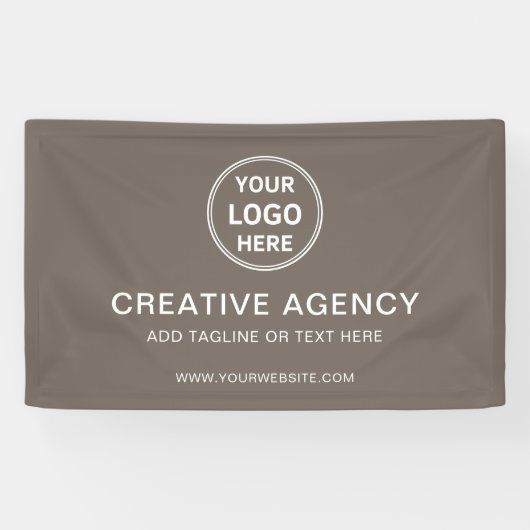 Modern Minimal Custom Logo Taupe Business Branding 横断幕 (横)