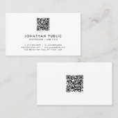 Modern Minimal Design Elegant Professional QR Code 名刺 (正面/裏面)