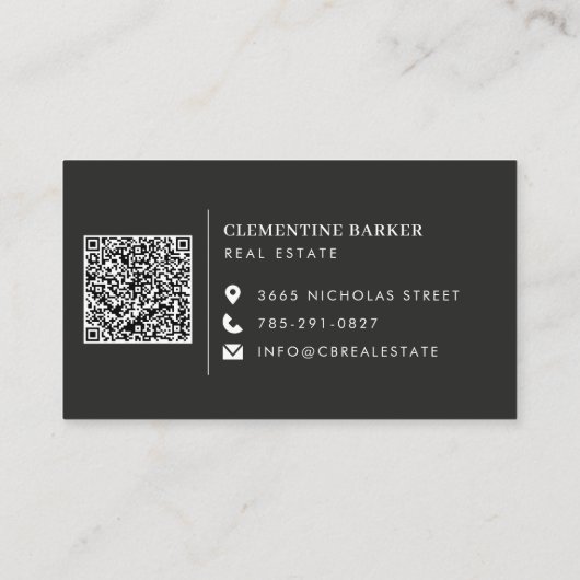 Modern minimal elegant beige simple arch photo 名刺 (裏面)