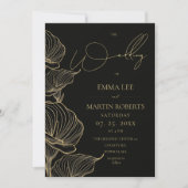 Modern Minimal Elegant Flower Wedding  招待状 (正面)