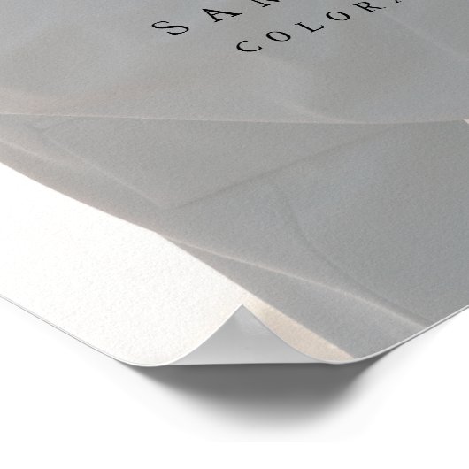 Modern Minimal Elegant Script Wedding Photo Sign ポスター (角)