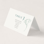 Modern Minimal Emerald Ivory Wedding Place Cards (正面)