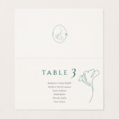 Modern Minimal Emerald Ivory Wedding Place Cards (外部フラット)