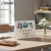 Modern Minimal Family Photo Collage Calendar 2026 カレンダー