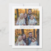 Modern Minimal Family Three Photo Merry Christmas  シーズンカード (裏面)