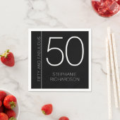 Modern Minimal Fifty and Fabulous 50th Birthday スタンダードカクテルナプキン (インサイチュ)