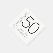 Modern Minimal Fifty and Fabulous 50th Birthday スタンダードカクテルナプキン (角)