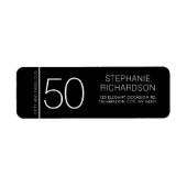 Modern Minimal Fifty and Fabulous 50th Birthday ラベル (正面)