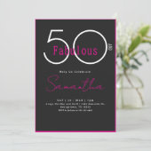 Modern Minimal Fifty and Fabulous 50th Birthday 招待状 (スタンド正面)