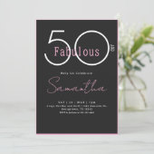 Modern Minimal Fifty and Fabulous 50th Birthday 招待状 (スタンド正面)