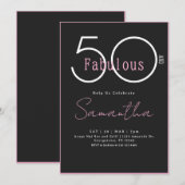 Modern Minimal Fifty and Fabulous 50th Birthday 招待状 (正面/裏面)