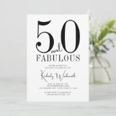 Modern Minimal Fifty and Fabulous 50th Birthday 招待状 (スタンド正面)