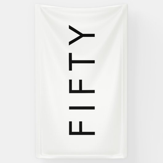 Modern Minimal Fifty Bold 50th Birthday Party 横断幕 (縦)