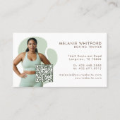 Modern Minimal Fitness Boxing Trainer Photo QR 名刺 (裏面)