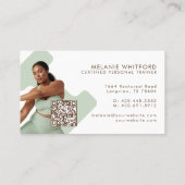 Modern Minimal Fitness Personal Trainer Photo QR 名刺 (裏面)